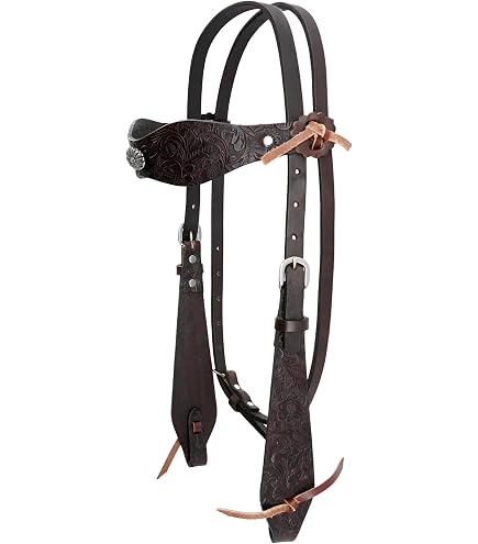 Horse tack leather headstalls leather reins