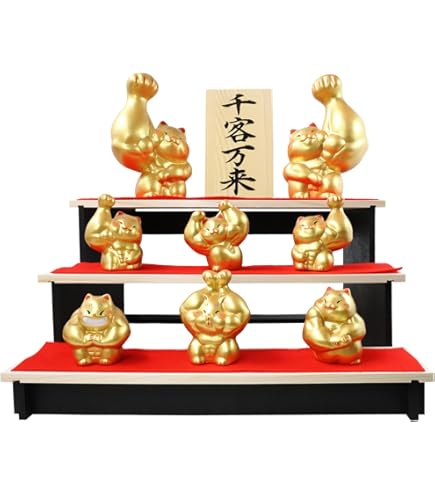 Amazon.co.jp: Baccarat バカラ 招き猫 ゴールド 金運 猫 幸運
