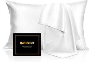INFIIXSO INFIIXSO Mulberry Silk Pillowcases Standard Size with Zipper, 2 Pack | Ultra Smooth & Soft Silk Pillowcase for Hair & Skin, Cooling Pillow Cover for Hot Sleepers, Gifts for Women & Men