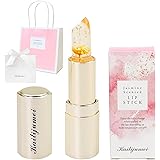 [np] [名入れ/ラッピング可] カイリジュメイ kailijumei フラワーリップティエント 正規品 リップ Magic color リップスティック 金粉入り フラワーリップ リップ バーム 口紅 (01.単品, オレンジ)