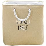 apsoonsell Large Square Collapsible Laundry Hamperバスケット – ブラック – L L ベージュ 3-Basket/N3/Beige-L