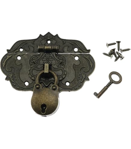 EMagTech 2-Pack Retro Bronze Locking Pin - Leaf Style Cabinet Latch For Wardrobe, Drawer, Or Door (11cm) - View #2