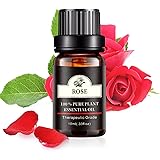 Poven ローズ エッセンシャルオイル 天然100％ ローズ精油 ナチュラル アロマオイル アロマディフューザー用 10ml Rose Essential Oil