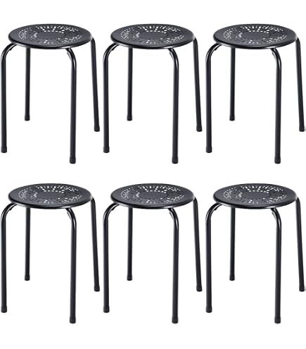 Amazon.co.jp: Goplus スタッキングスツール 6脚セット 丸スツール