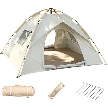 ❤ワンタッチテント❤ ピクニックに！2WAY  ロープ ペグ付き 軽量 耐水UV Amazon.co.jp: ワンタッチテント 3～4人用 ピクニック テント