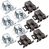 Kicode 10パック ダブルローラーキャッチ 食器棚 キャビネット ドアのラッチハードウェアステンレス鋼ホームキッチンツール