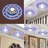 Modern Crystal Led Ceiling Fixture Blue Light Superior Home