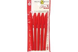 ぺんてる 水性ペン サインペン XS520BD5 赤 5本パック