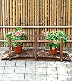 ZENGAI 木の花のマシン庭小さな木製の橋屋外の花のラックアーチ橋ディスプレイスタンド、151 * 65 * 55センチメートル フラワースタンド
