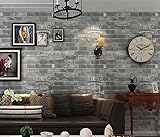 Blooming壁: Vintage Faux Culturalグレーレンガパターン壁紙、、20.8 in32.8 Ft = 57 Sq Ftロールあたり、Looks Real Up 。
