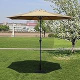 屋外パラソル傘市場パティオガーデン芝テーブルサンキャノピー鉄柱傘UV保護270cm * 250cm (色 : カーキ)