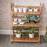 クリエイティブ フラワースタンドバルコニーフロア多層緑色の花スタンド竹フラワーフレーム単色の色折りたたみ屋内リビングルーム花の棚固い木の棚フラワーラック フラワースタンド