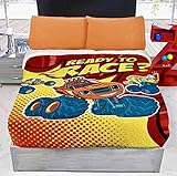 JorgeのホームファッションInc Limited Edition Nickelodeon Blazeトラックキッズ男の子オリジナルライセンスBlanket with Sherpa Very Sof