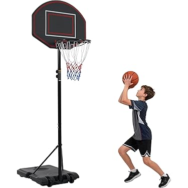 超人気！バスケットゴール 公式＆ミニバス対応 8段階高さ調節 BLACK バスケットゴール 8段階高さ調節 移動可 公式＆ミニバス対応 屋外 家庭