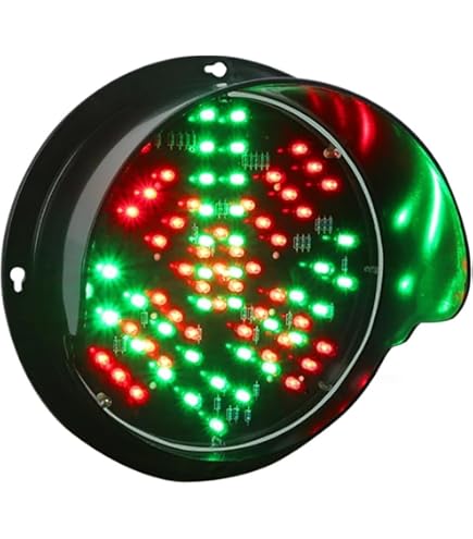 Amazon.co.jp: 産業用 LED 信号機、四角いブロック信号赤 X/緑の矢印壁