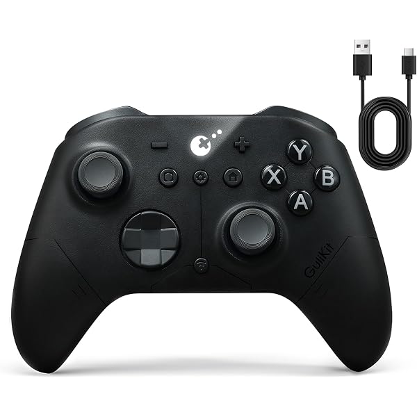 Geen Drift] GuliKit KK3 Max Bluetooth-controller, Kingkong 3 Max Draadloze Controller voor Switch/Switch OLED, Hall-effect Joystick en Triggers, Maglev/Rotor/HD-trilling, Hyperlink Adapter (Zwart