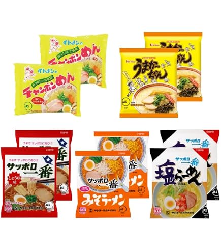 Amazon.co.jp: インスタントラーメン 袋麺 アソート 詰め合わせ10食