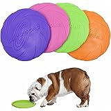 YFFSFDC 犬 おもちゃ フリスビー 投げるおもちゃ 4個セット 15cm シリコン製 ソフト 犬用スポーツディス ペットおもちゃ 歯耐性ゴム 運動不足解消 知能訓練 小型犬/中型犬/大型犬に適応