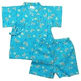 《盛夏 甚平》(ジンベイ) 日本製ベビー男児 リップル生地トンボ柄甚平スーツ 80cm /ブルー NO.OG-75549