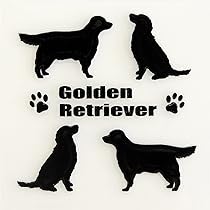 Amazon.co.jp: 蒔絵シール DOG 「ゴールデンレトリバー（4匹）黒