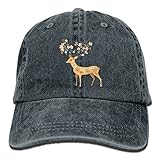 大人 デニム キャップファンタジー ワンダーランド ニホンジカ シカ鹿 大人気 スポーツ ハット カジュアル 紫外線対策 日よけ 小顔効果 プリント付き 無地 ライトブルー