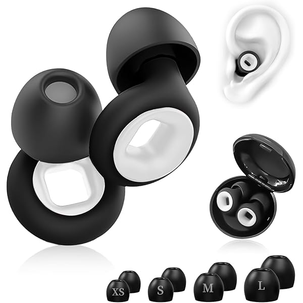 耳栓 ３層構造 シリコン 黒 睡眠 防音 ノイズカット 快眠 いびき Amazon | 耳栓 シリコン 睡眠 ノイズキャンセリング 完全遮音