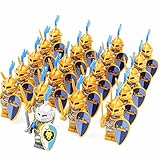 Aチーム21pcs Golden Medieval Castle Heavy Armor Knight in Ancient Rome with WeaponsミニフィギュアMilitaryブロックレ