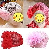 Toddlers Baby Girls Crochet Flower Princess Headband Lace Hairdress (pink) by COFFLED