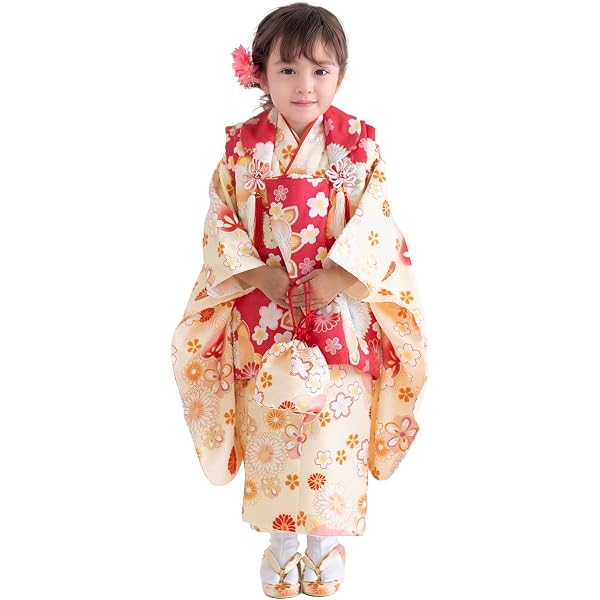Amazon.co.jp: 七五三 着物 3歳 女の子 被布セット 京都花ひめ 絵羽柄