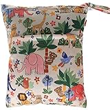 Damero Cute Travel Baby Wet and Dry Cloth Diaper Organizer Bag (Large, Animals) by Damero