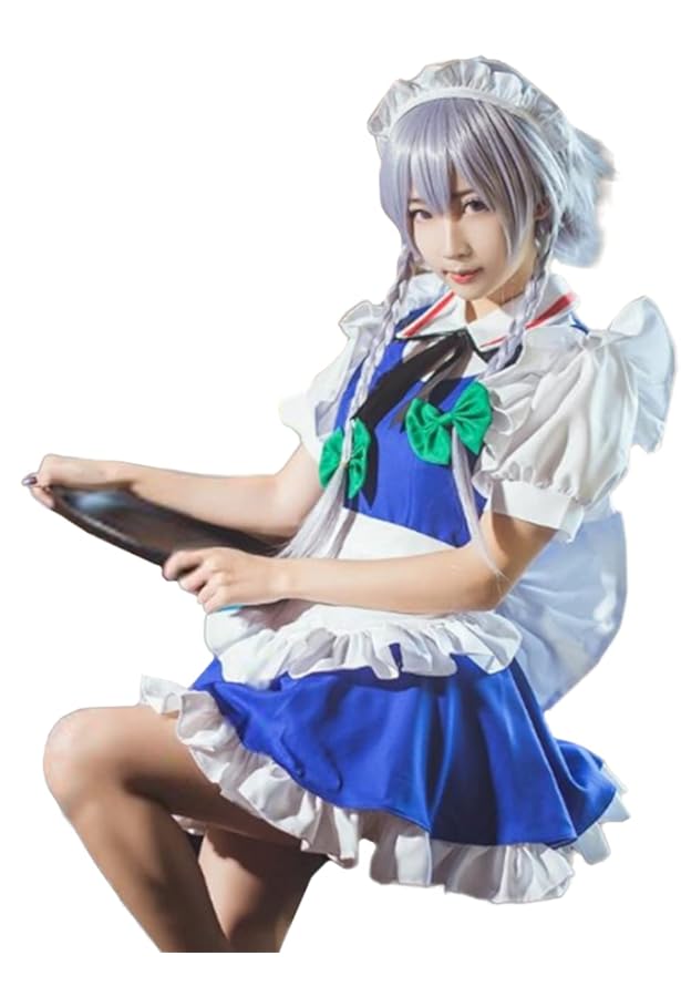 Amazon.co.jp: [milky time] ウィッグ付き 東方 チルノ コスプレ 衣装