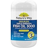 Nature's Way Odourless Triple Strength Fish Oil 3000 60 + 10 Capsules