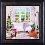 アート効果Sunny Day Bath II Framed壁アート イエロー A15155