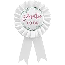 Grandma To Be Pin Badge - White Tinplate Rosette With Wheat Design, Gender Reveal Gift For New Grandparents