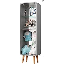 【美品】コレクションシェルフ　フィギュアケース　４段　背面ミラー　グレー 61EzNEIaR0L._AC_UL210_SR210,