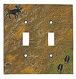 Big Sky Carvers 30170445 Moose and Tracks Double Switch Plate [並行輸入品]