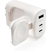 クールモバイル アップルウォッチ充電 4in1 ACアダプタ USB-C USB-A 急速充電器 充電スタンド PSE認証済 コンパクト 43W (ホワイト)