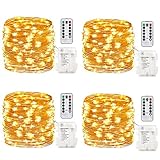 イルミネーションライト led GDEALER 5m50led 4個セット 電池式 イルミネーション ストリングライト フェアリーライト ジュエリーライト クリスマス 飾りライト リモコン付き 8パタ