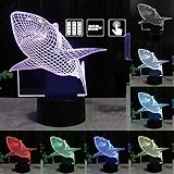 funwill 3d Shark 7色ChangingテーブルデスクDeco forホーム部屋バーパーティー祭装飾キッズ誕生日クリエイティブギフトおもちゃ