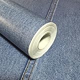 【 デニム地好き必見 】 DIY 壁紙 青 ジーンズ 風 カッティングシート おしゃれ はがせる 防水 壁紙シール クロス 45cm×10m (デニム)