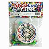 AteaMart DIYビーズ 5mm (キット内容:1個ペグボード+1個ピンセット+100ピースのカラフルBeadz+アイロンペーパー)（サークル）並行輸入品