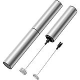 ミルク泡立て器 密閉保管 フルメタルミルクフォーマー 泡立て器 小型 フォーマ 電動泡立て器 USB充電式 2段階スビード調節 カプチーノ カフェラテ ふわふわ 銀