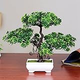 Liebeye 人工観葉植物 松 挨拶松 真似 人造 フェイクグリーン ミニ ツリー 植物 家 装飾 インテリア 父の日 敬老の日 2層