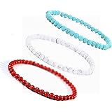 KIKILA 4mm Mini Gemstone Energy Bracelets Crushed Stone Beaded Bracelet Natural Stone Charm Beaded Small Couples Bracelets fo