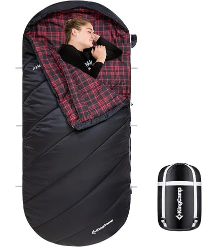IFORREST Double Sleeping Bag For Couples - 10°F Cold Weather Cotton Flannel Queen Size