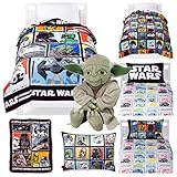 Star Wars Classic Complete 7 Piece Twin Bed in a Bag - Reversible Comforter, 3 Piece Sheet Set, Plus