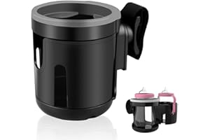【2023年新版】YFRJJHY ベビーカー ドリンクホルダ カップホルダー ベビーカー角度も自由に調節可能で、お子様の位置やベビーカーに合わせて最適な角度を設定できます 取り付けも簡単（2個収納可能）