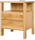 Amazon.co.jp: ミニクル ナイトテーブル 木製 アルダー無垢 幅40cm 2口