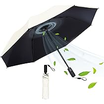 ファン付き折りたたみ傘 晴雨兼用 UVカット98% Amazon | 折り畳み傘 ファンで涼む日傘 扇風機つき日傘 晴雨兼用