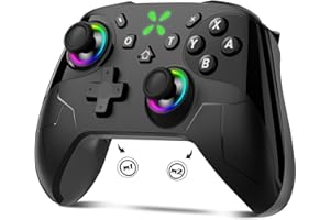 Switch2 コントローラー【2025年金賞 Switch1/2代対応】Onefun スイッチ コントローラー 9色RGBライト 大容量1000mAh Bluetooth無線接続 背面ボタン付き マクロ機能 Turbo自動連射機能 4階段HD振動 6軸ジャイロセンサー搭載 20時間連続使用 高耐久ボタン プロコン Switch全世代に対応 Android/IOS/PCにも対応 日本語取扱説明書 ブラックグレー